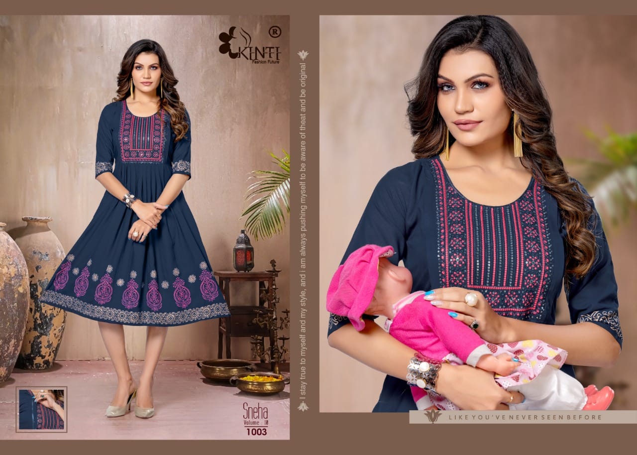 Kinti Sneha Volume 10 Daily Wear Wholesale Printed Feeding Kurtis
